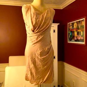 Blush pink AllSaints draped sheath dress, size 4